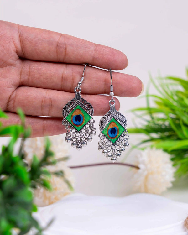 Peehu Ethnic Peacock Motif Earrings