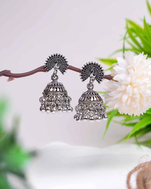 Bold Silver Dome Jhumkas