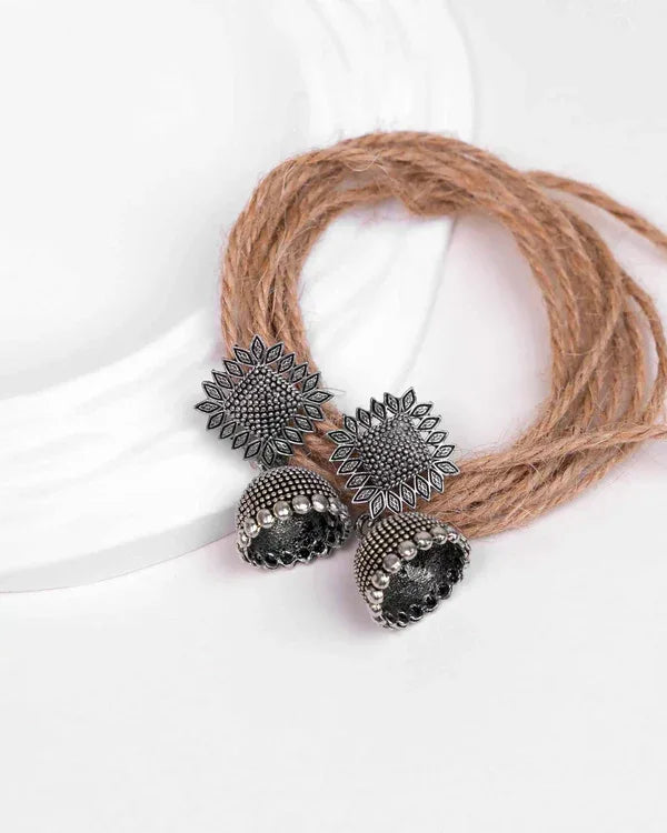 Boho Charm Box - Set of 9 Oxidised Jhumkas - Craftybella