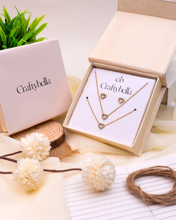 Everlasting Love Heart Hamper | Waterproof 18K Gold-Plated Jewellery