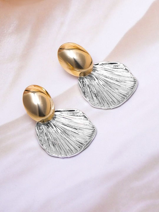 Dual Tone Gold-Silver Earrings