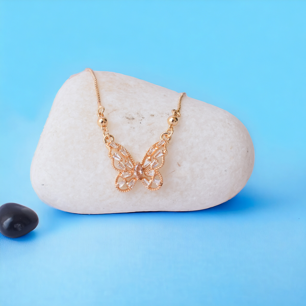Filigree Golden Butterfly Necklace