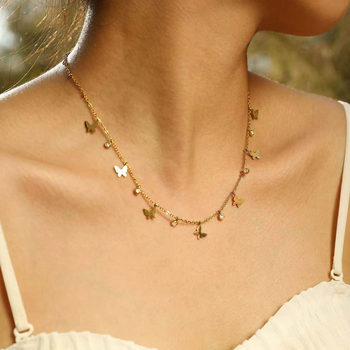 Light Weight Butterfly 18K Gold Plated Pendant - Craftybella