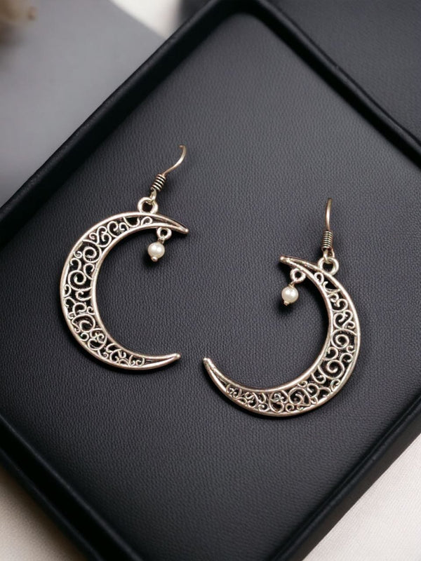 Chaandbali Pearl Oxidised Jhumkas