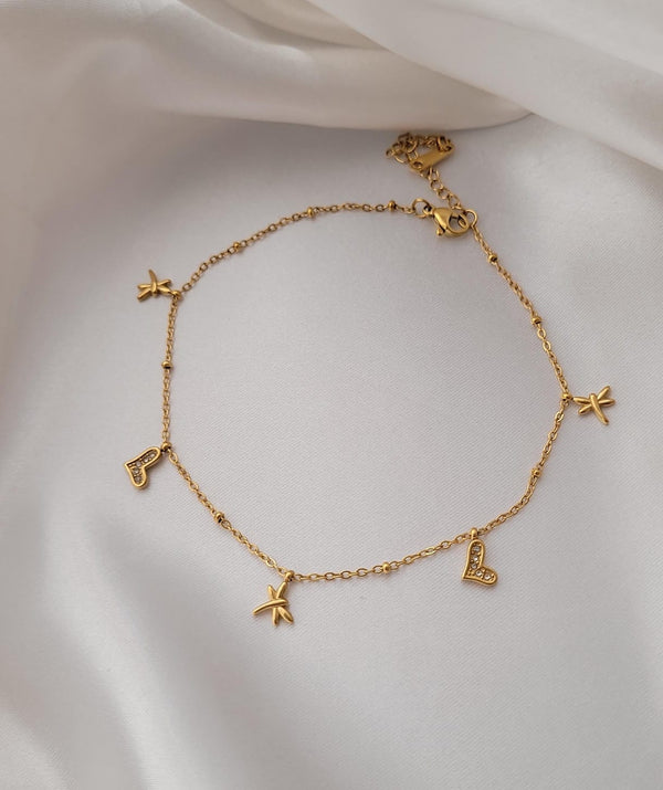 Twinkle Heart Anklet