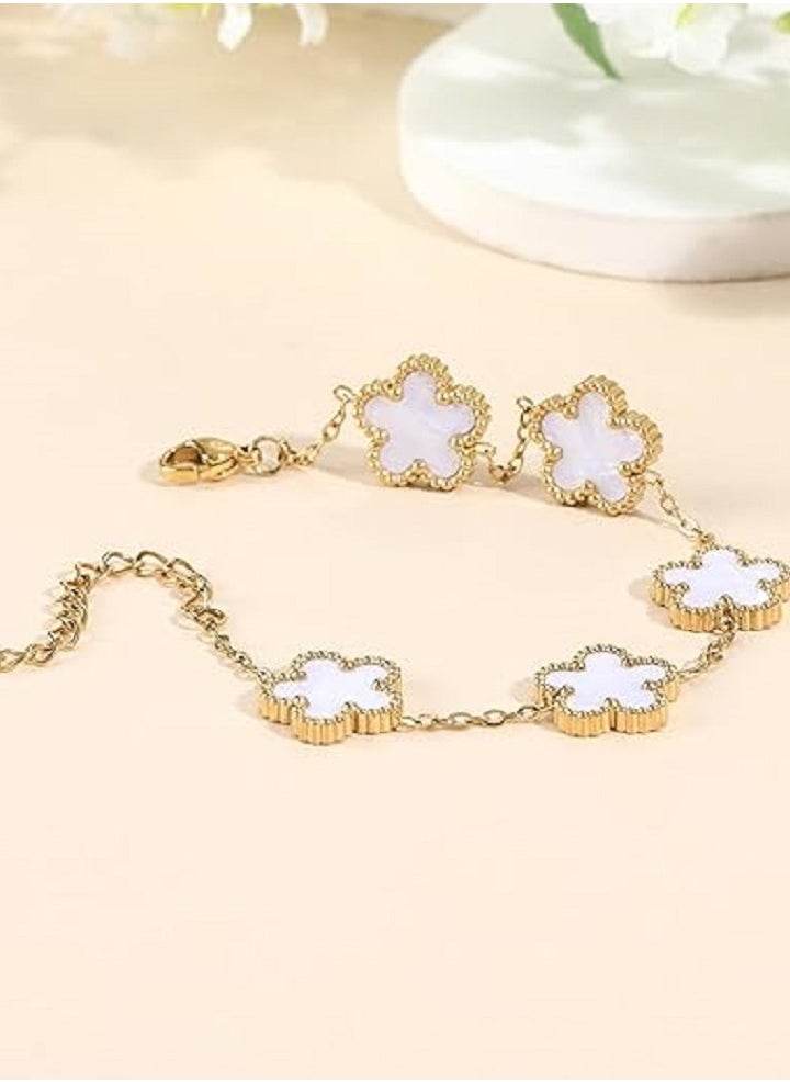 White clover 18k Gold Plated Bracelet - Craftybella