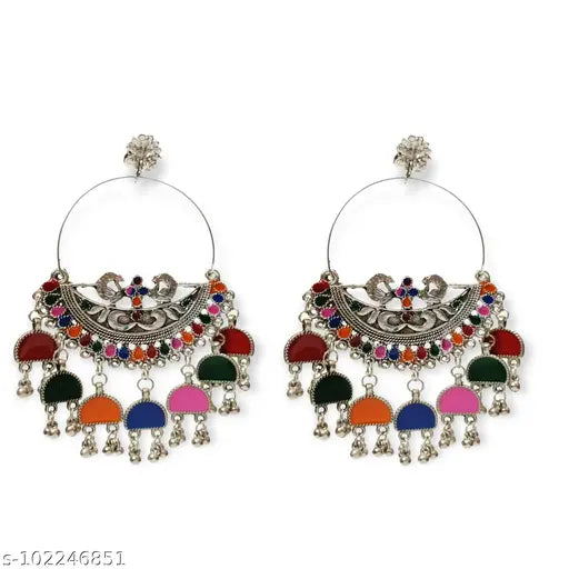 Paninaro Oxidised Silver Chandbali Earring