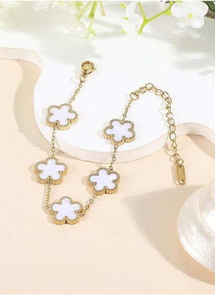 White clover 18k Gold Plated Bracelet - Craftybella
