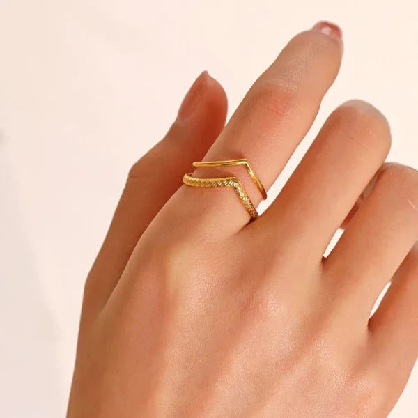 Golden vow ring - 18k gold plated anti-tarnish