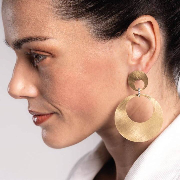Minimal Luxe Brass Drop Earrings - Craftybella