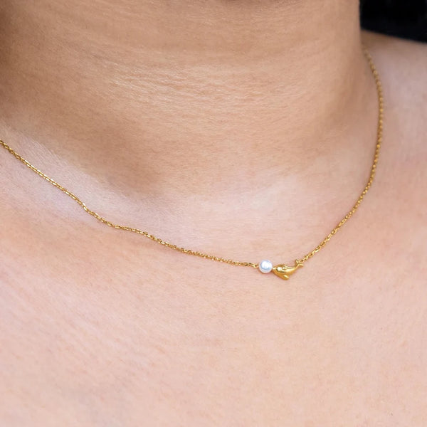 Dolphin Dazzle – 18K Gold Plated Pendant Necklace