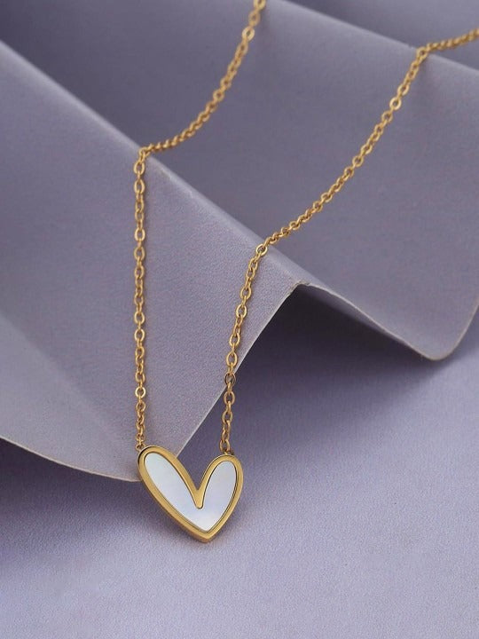 Whispers of Love – Mother of Pearl Heart Necklace