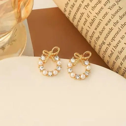 Knot style Pearl Korean Earring