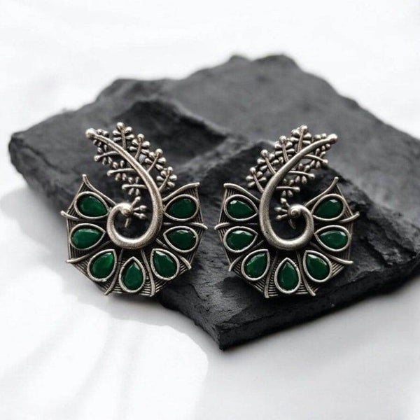 Unique Peacock Design & Stunning Green Stone Detailing - Craftybella