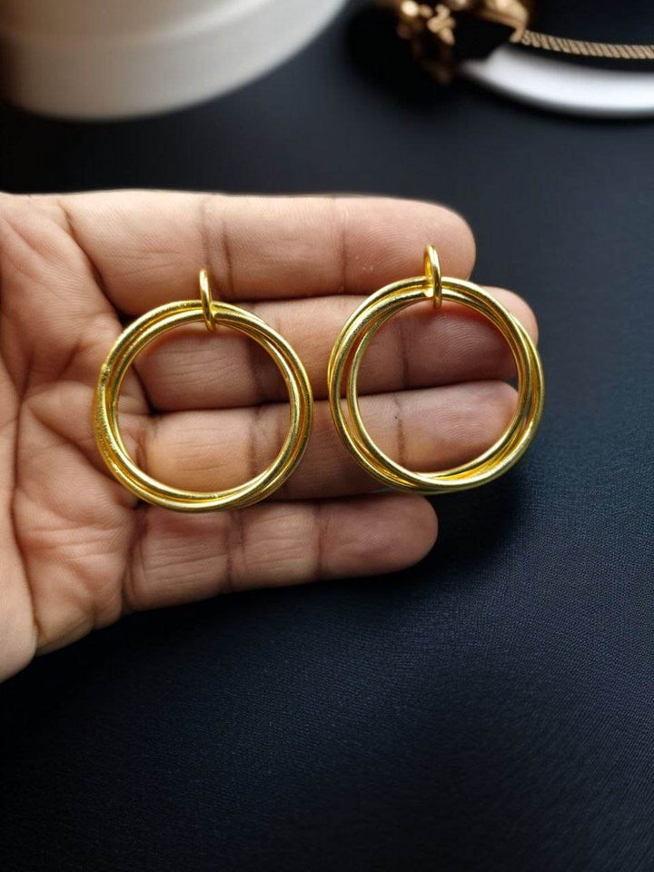 Gold Plated Geometric Earrings | Unique Western Style Jewellery - Craftybella