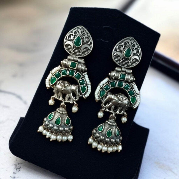 Unique Elephant Jhumki Earrings with Elegant Pearl Detailing - Craftybella