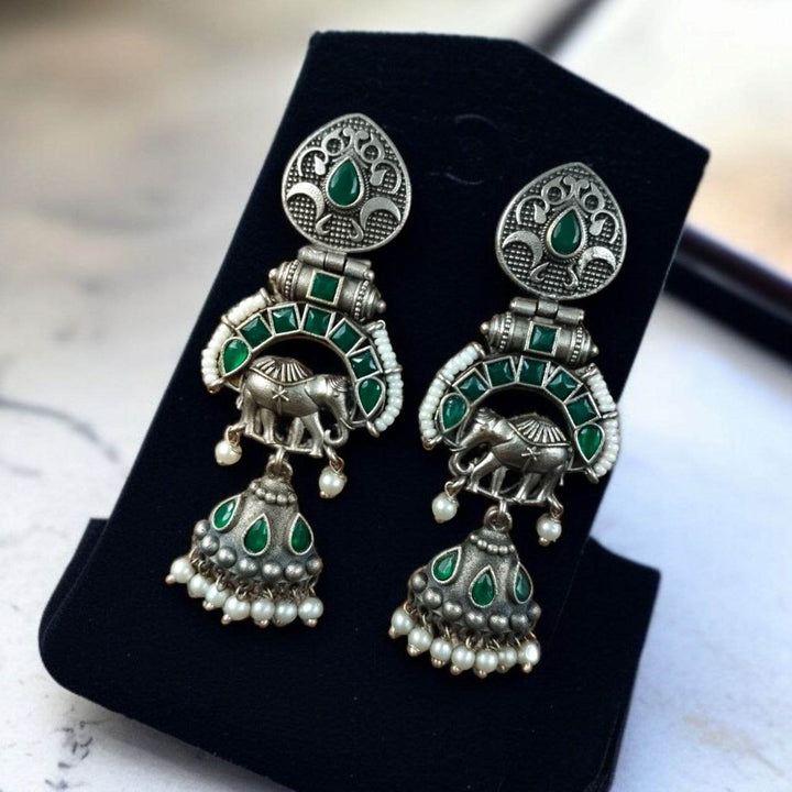 Unique Elephant Jhumki Earrings with Elegant Pearl Detailing - Craftybella