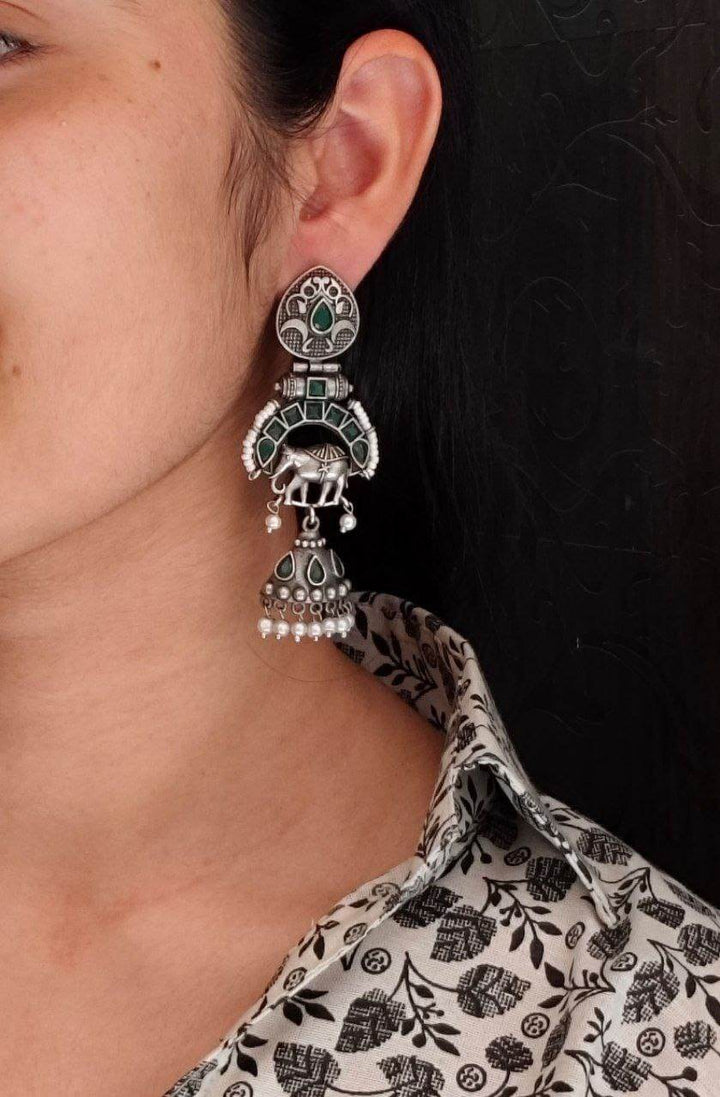 Unique Elephant Jhumki Earrings with Elegant Pearl Detailing - Craftybella