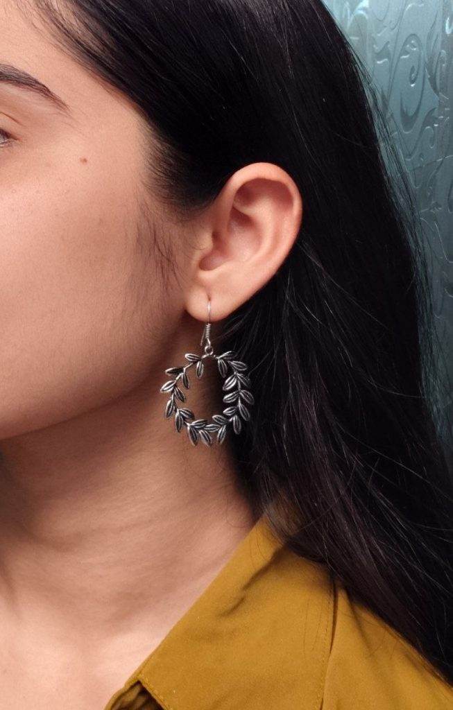 Traditional Best German Silver Leaf Hook Earrings - Craftybella