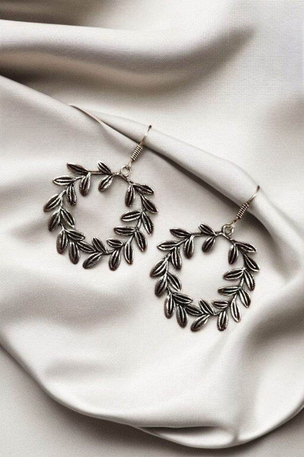 Traditional Best German Silver Leaf Hook Earrings - Craftybella