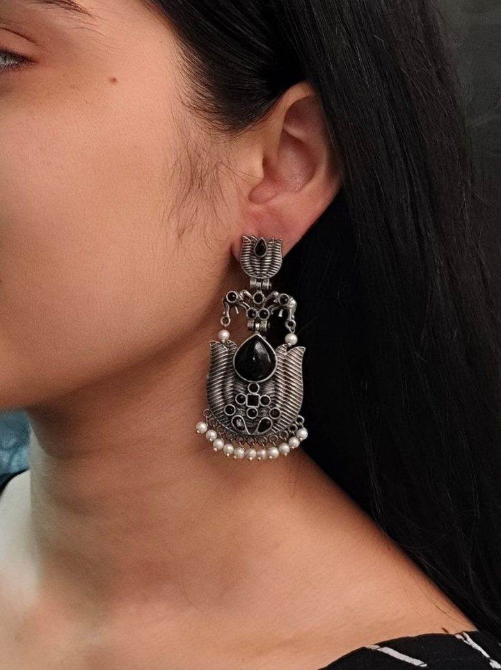 Lotus Earrings with Pearl Detailing – Elephant Dangler Jewelry - Craftybella
