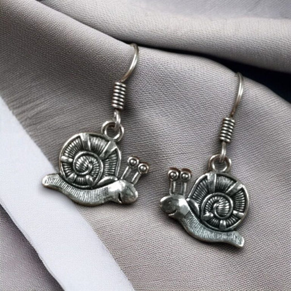 Unique Style Snail Hook Earrings – Silver Plated Dangler Jewelry