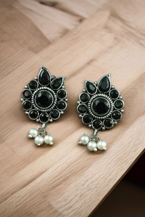 Silver Plated Best Flower Design Stone & Pearl Work