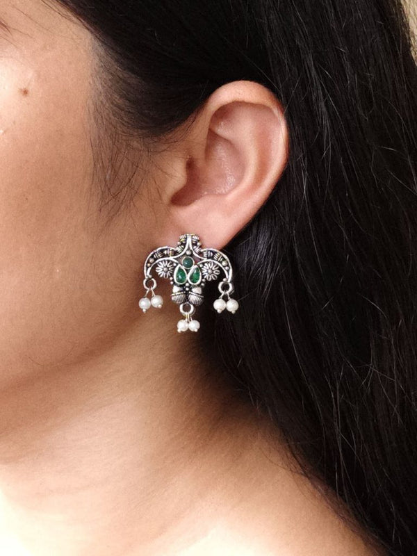Rudraali Green Chandbali